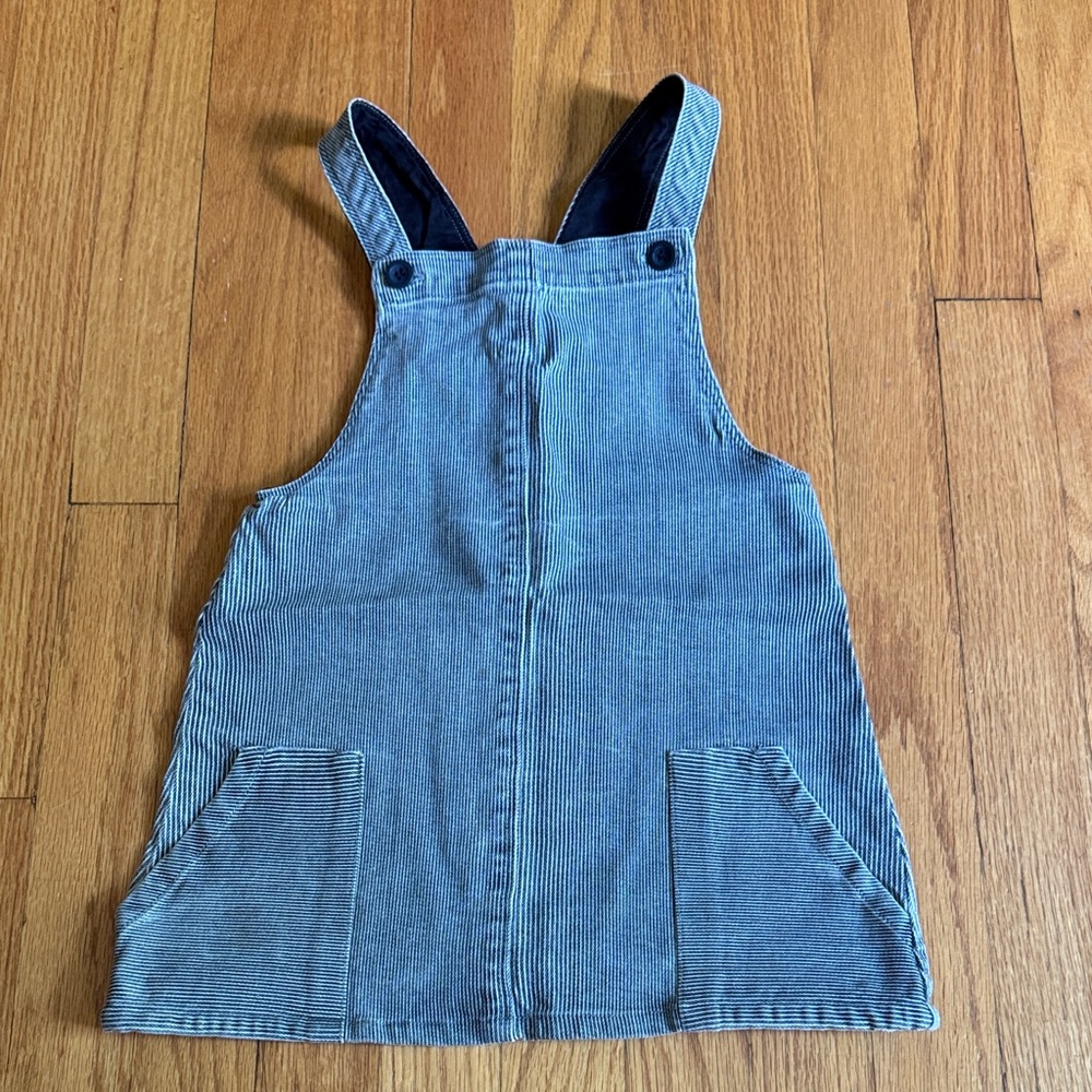 Zara Blue Striped Kids Overall Dress 3-4T EUC